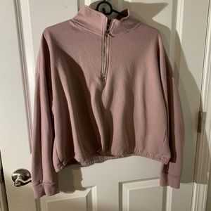 pink cropped sweatshirt